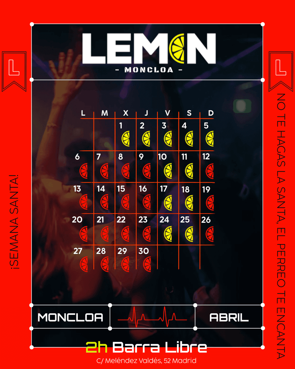 2h Barra Libre Viernes 17 Lemon Moncloa poster