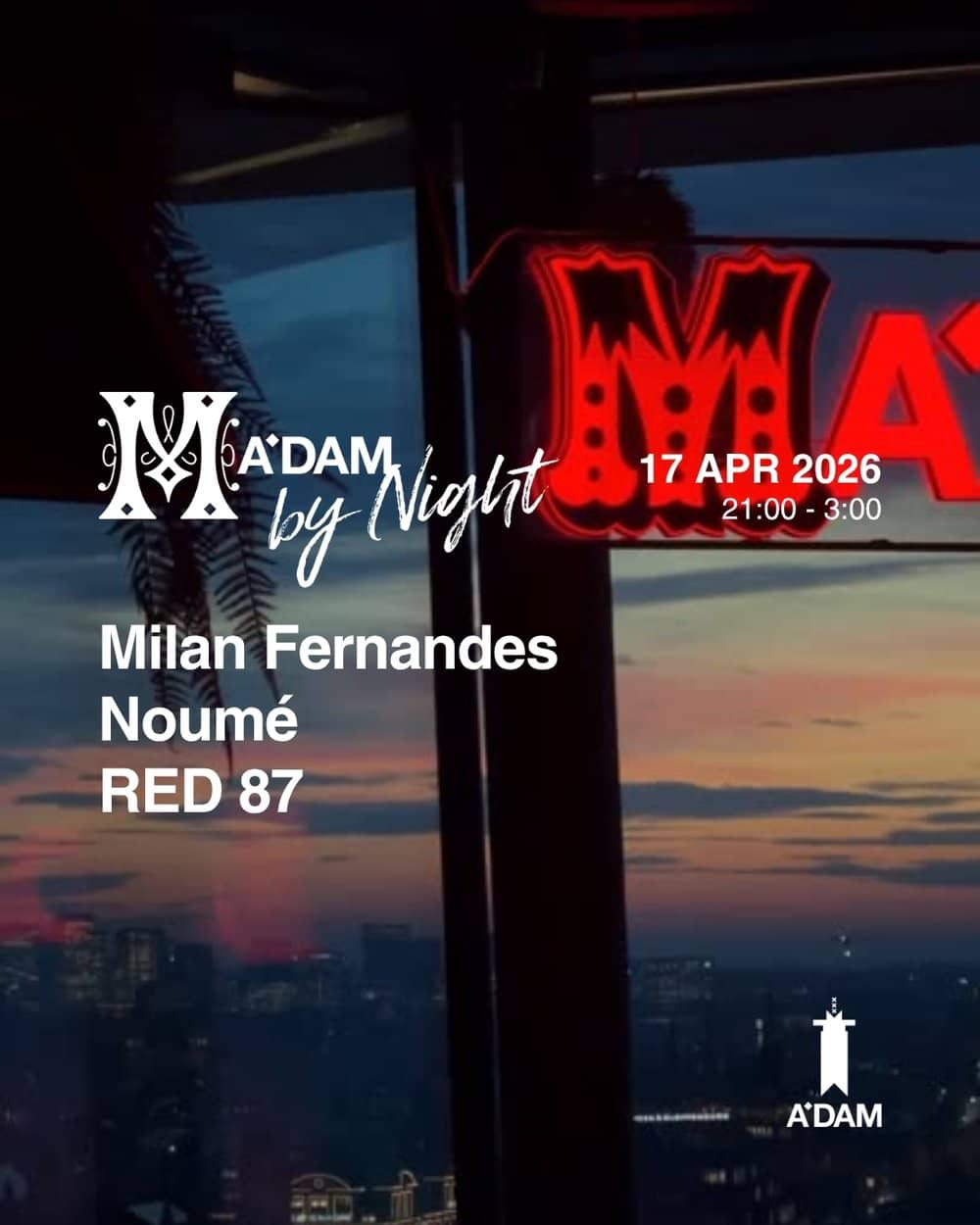 Madam by Night invites poster