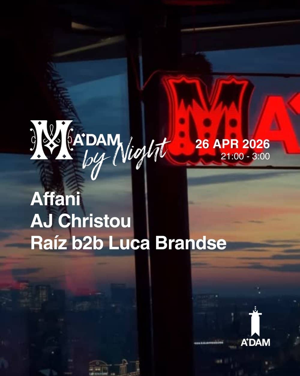 Madam by Night invites poster